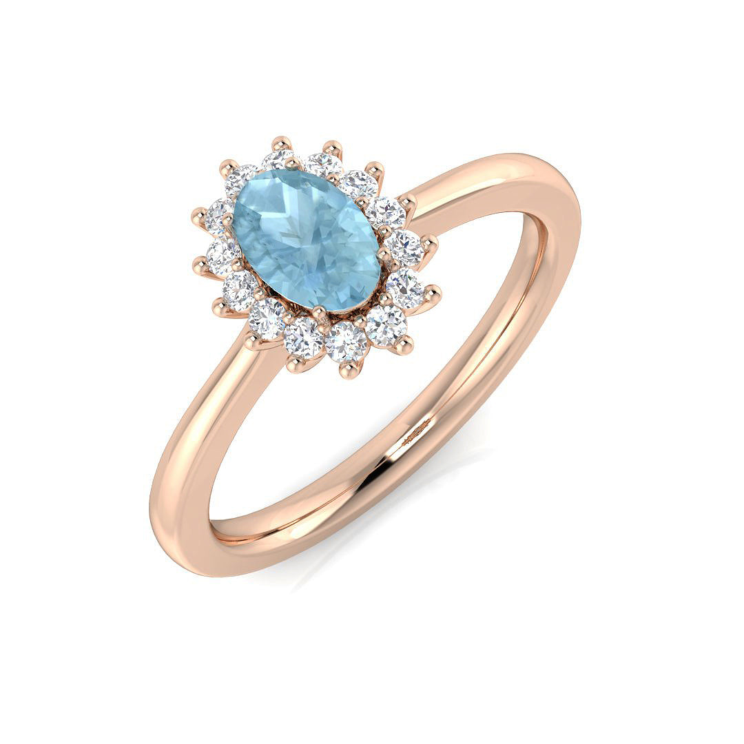 Oval Aquamarine Ring