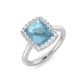 Cushion Aquamarine Ring