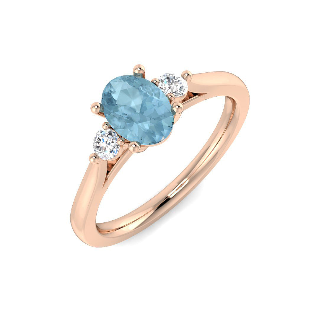 Oval Aquamarine Ring
