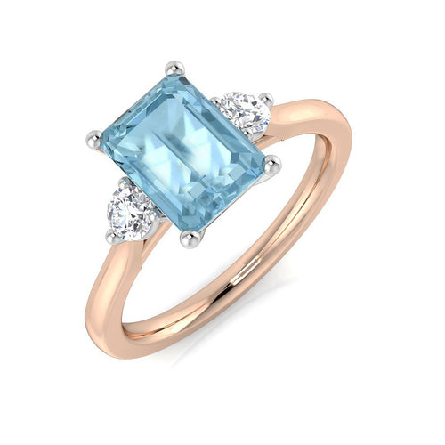 Emerald Cut Aquamarine Ring