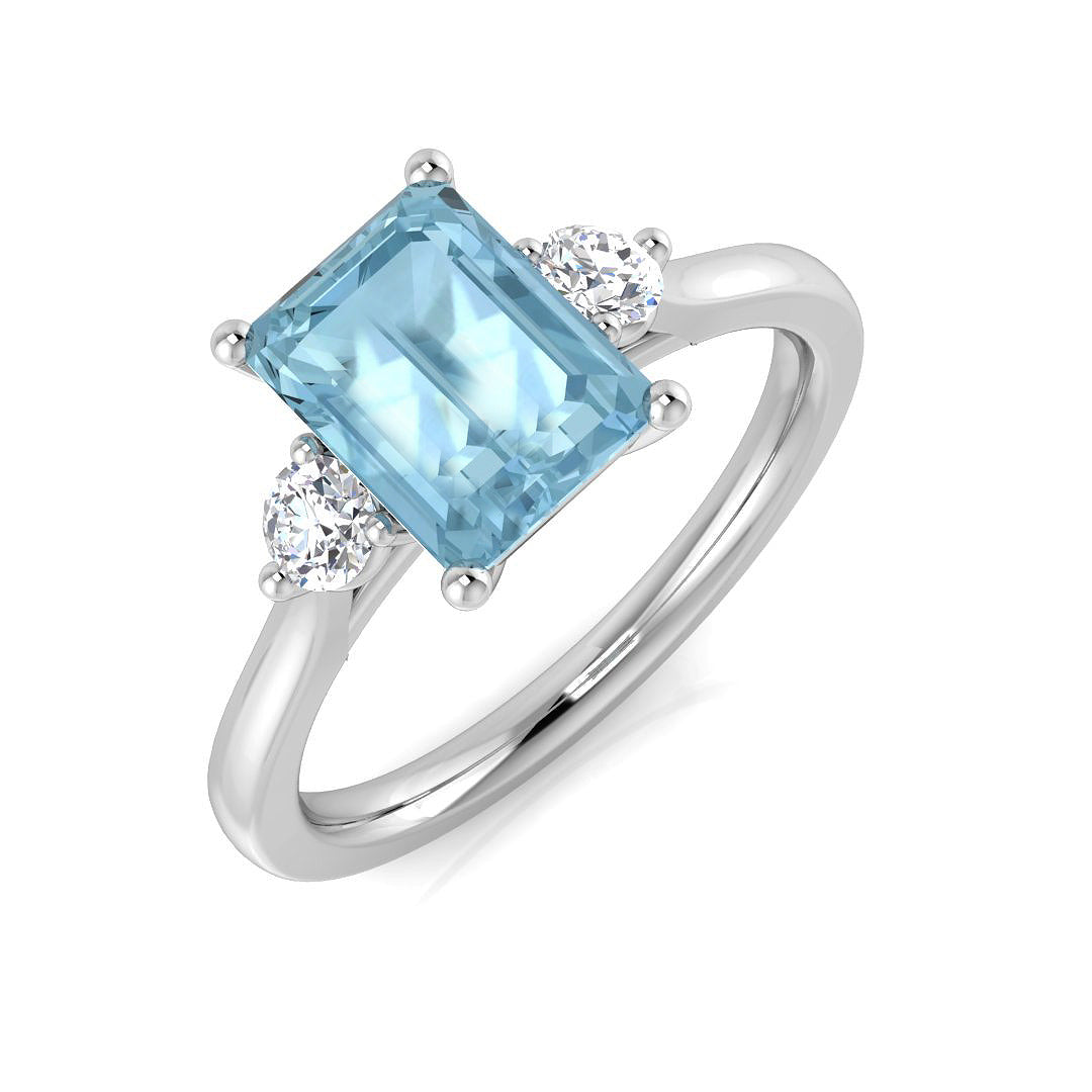 Emerald Cut Aquamarine Ring