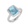 Cushion Aquamarine Ring