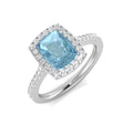 Cushion Aquamarine Ring
