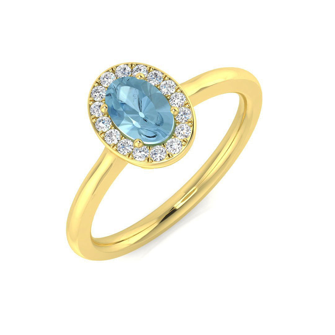 Oval Aquamarine Ring