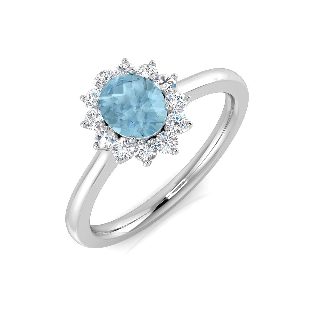 Oval Aquamarine Ring
