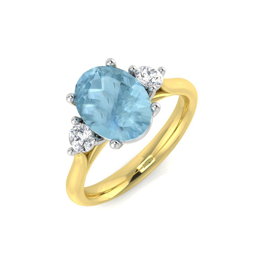 Oval Aquamarine Ring