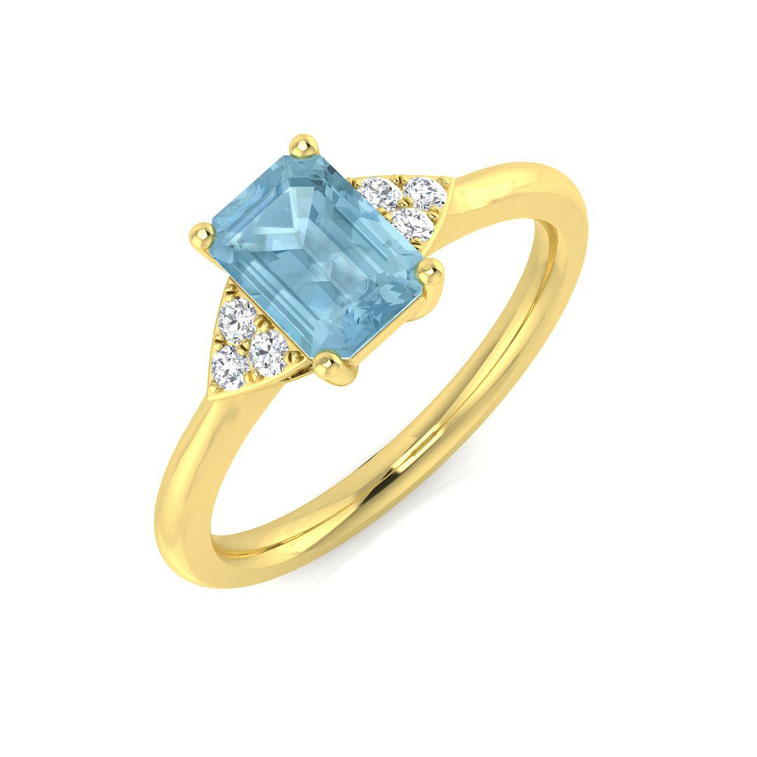 Emerald Cut Gemstone Ring