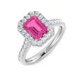 Emerald Cut Pink Sapphire Ring