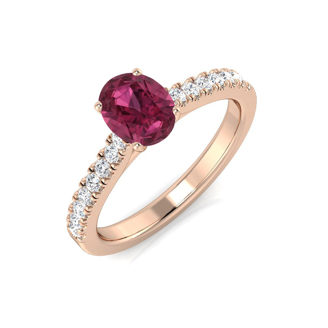 Oval Pink Tourmaline Ring