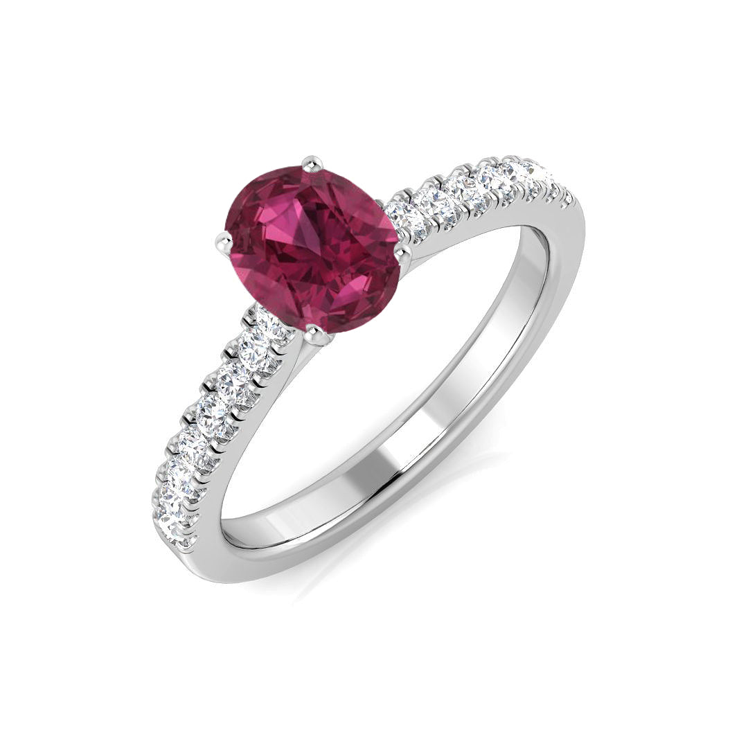 Oval Pink Tourmaline Ring