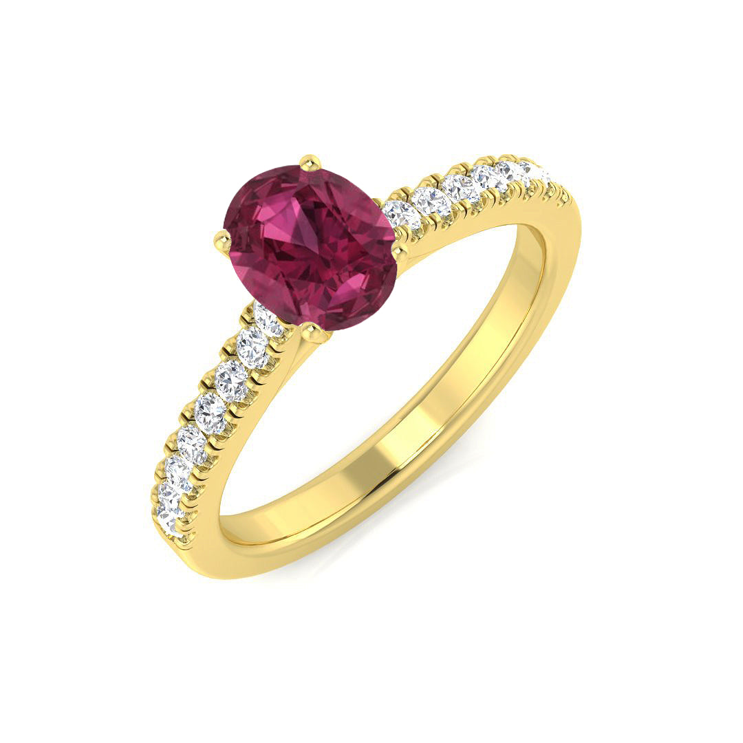 Oval Pink Tourmaline Ring