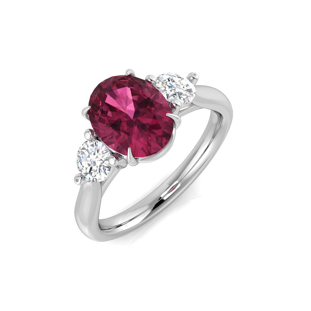Oval Pink Tourmaline Ring