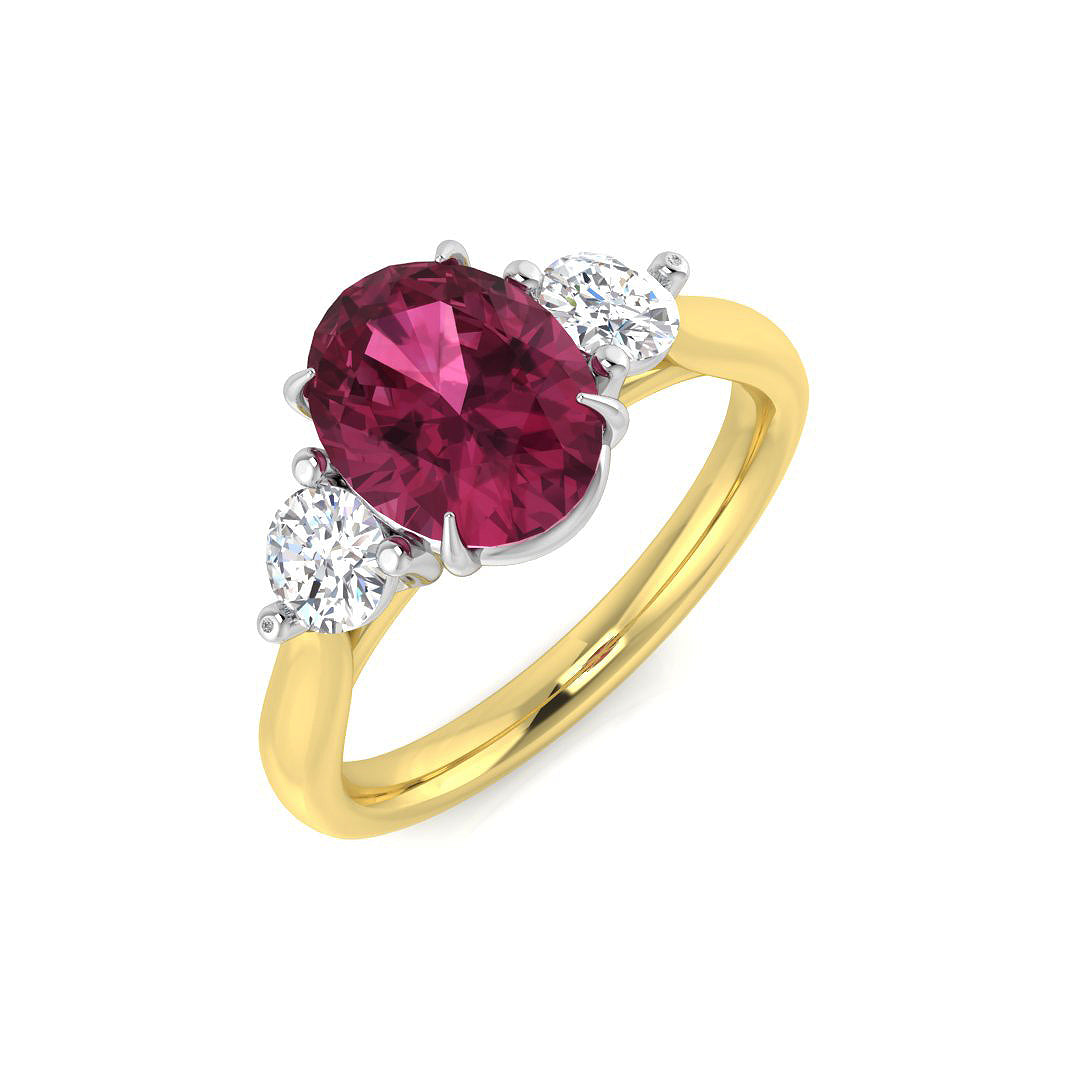 Oval Pink Tourmaline Ring