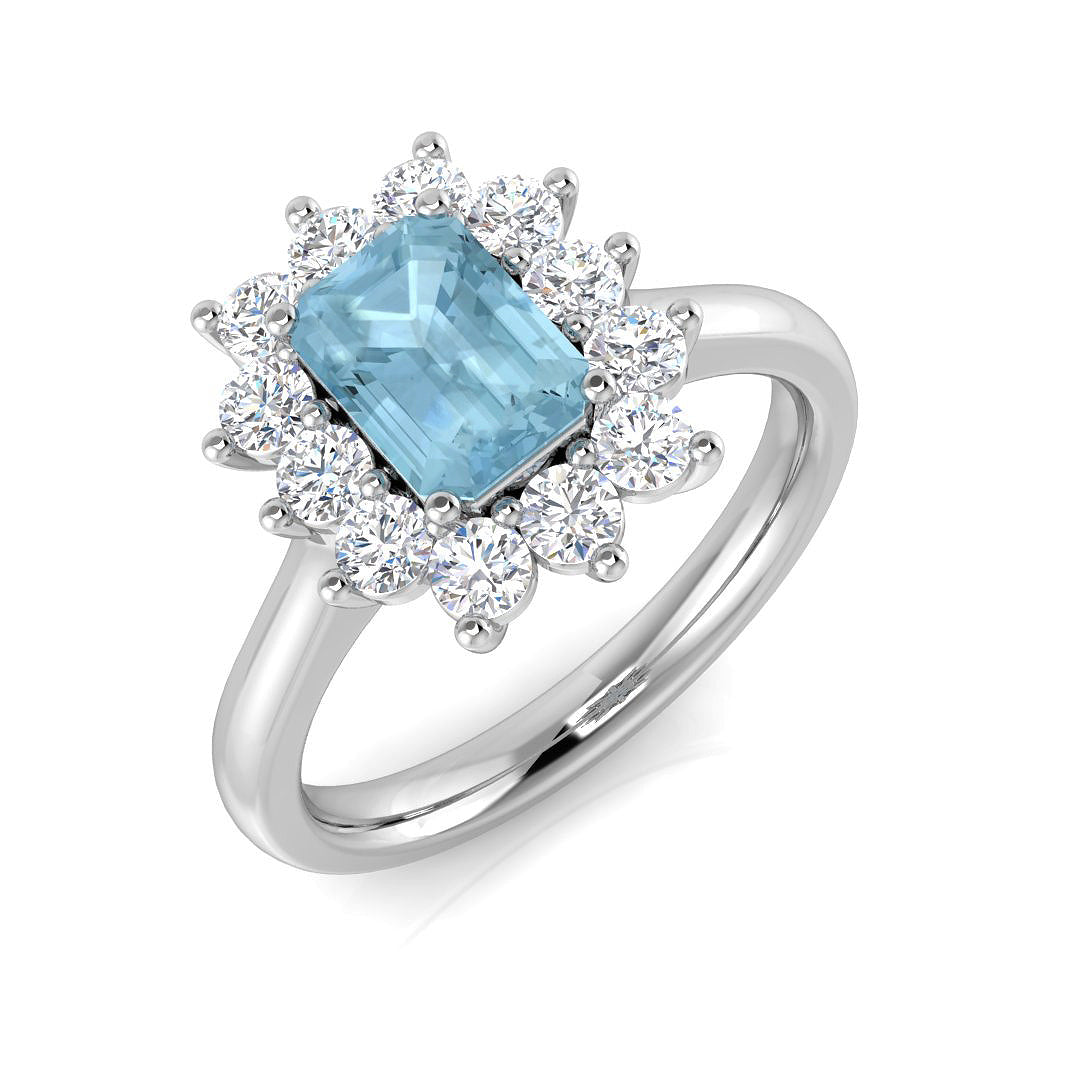 Emerald Cut Aquamarine Ring