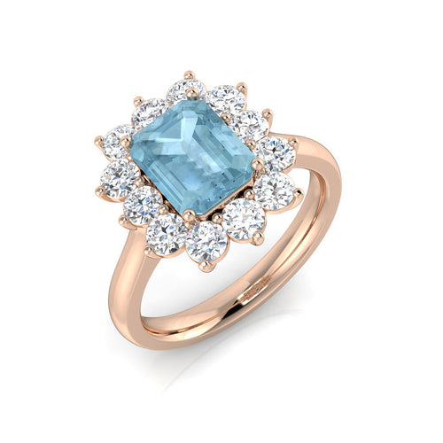 Emerald Cut Aquamarine Ring