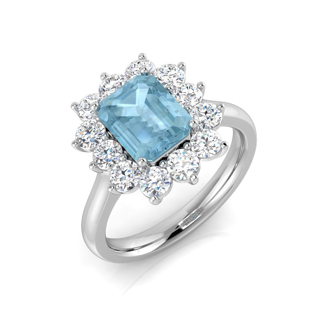 Emerald Cut Aquamarine Ring
