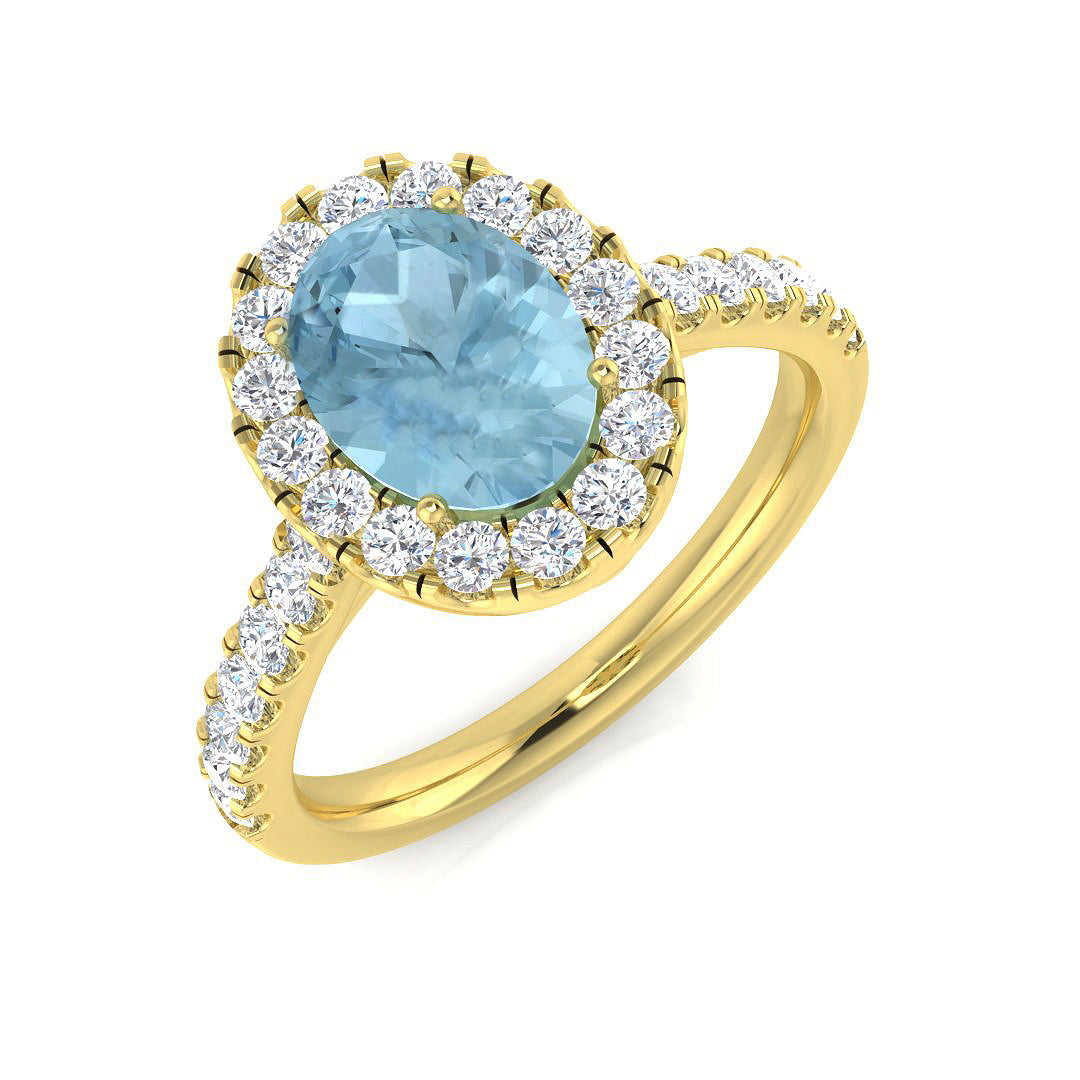 Oval Aquamarine Ring
