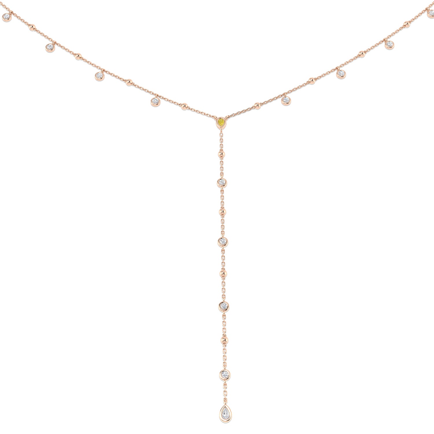 Pear Yellow Diamond Necklace