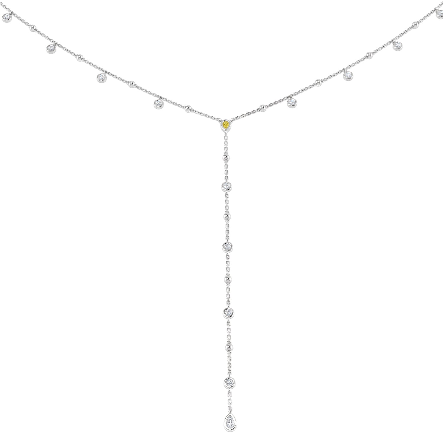 Pear Yellow Diamond Necklace