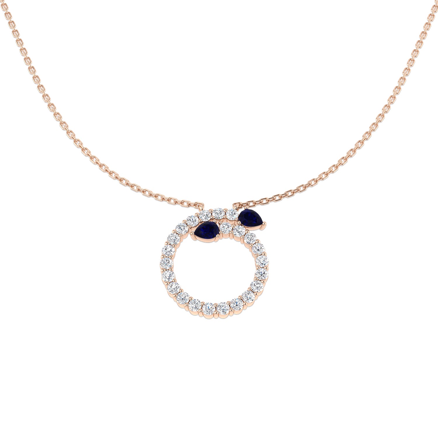 Pear Blue Sapphire Necklace