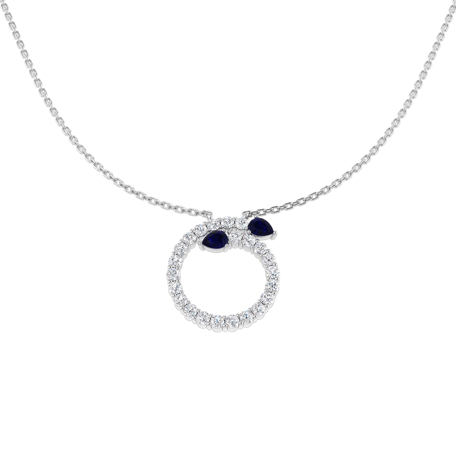 Pear Blue Sapphire Necklace