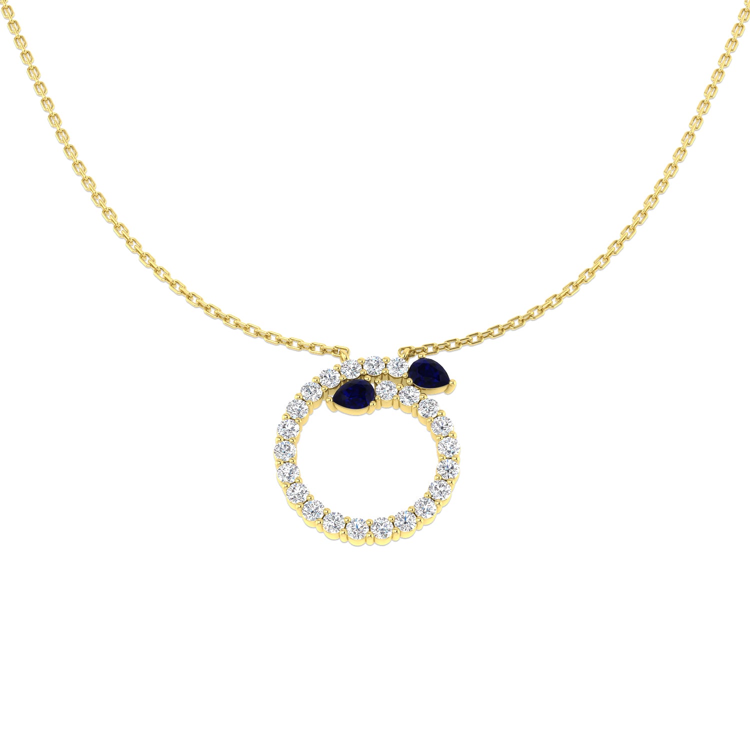 Pear Blue Sapphire Necklace