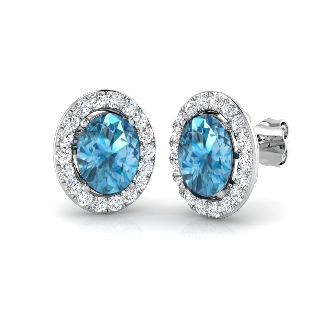 Oval Gemstone Earrings