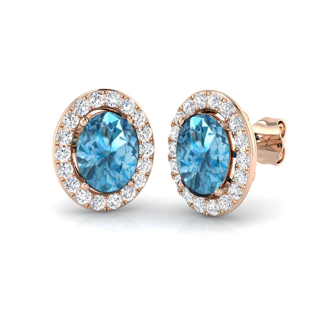 Oval Gemstone Earrings