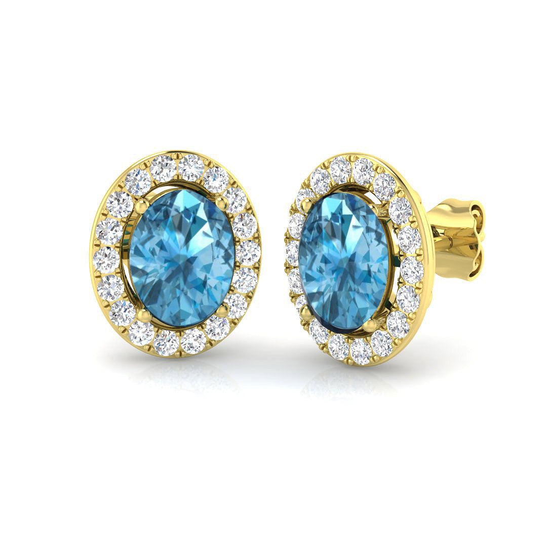 Oval Gemstone Earrings