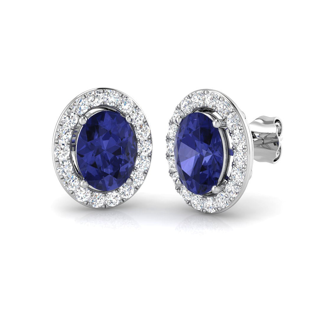 Oval Gemstone Earrings