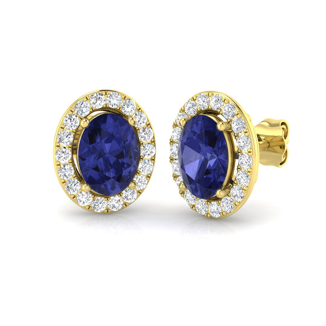 Oval Gemstone Earrings