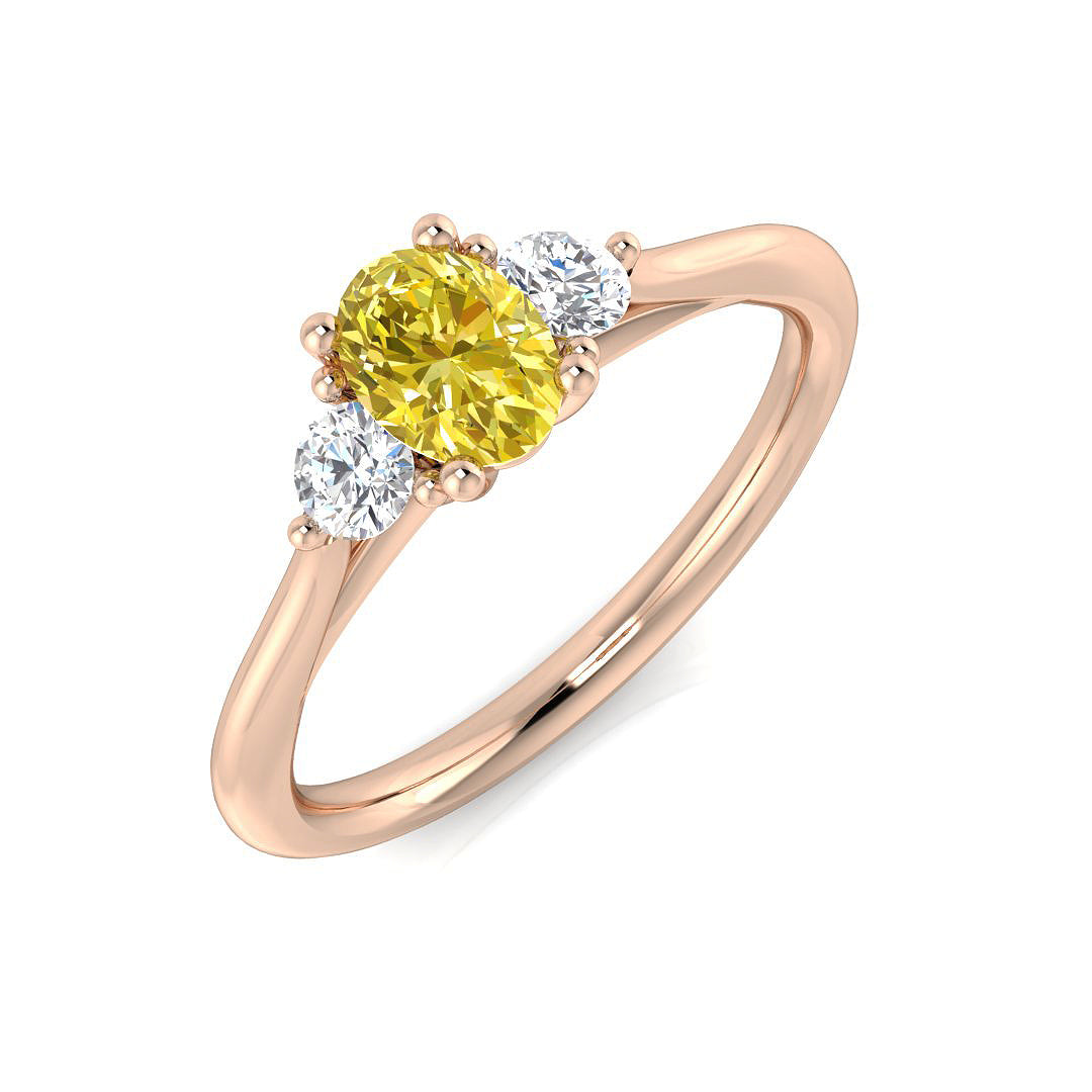 Oval Yellow Diamond Ring