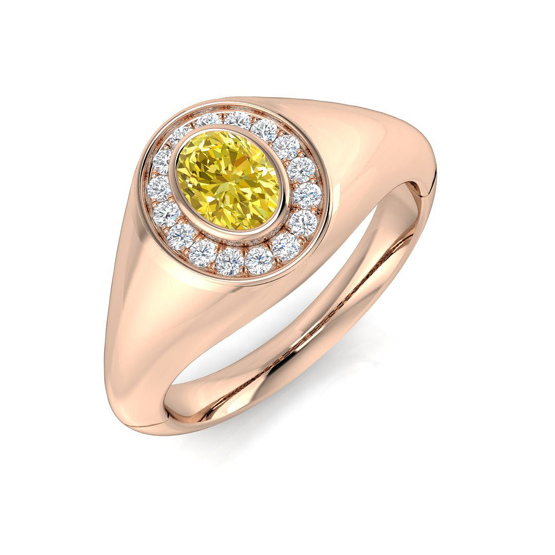 Oval Yellow Diamond Ring