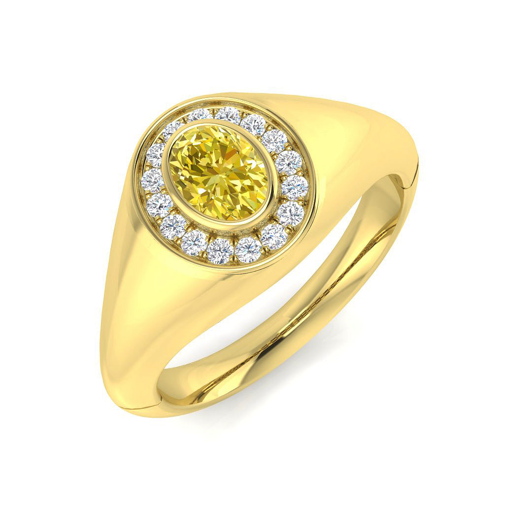 Oval Yellow Diamond Ring