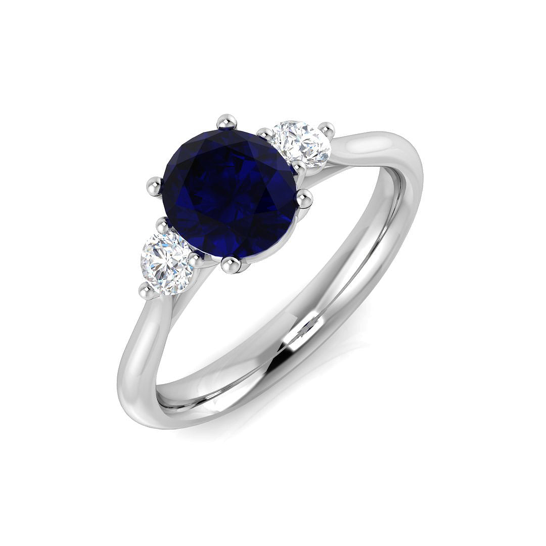 Oval Blue Sapphire Ring