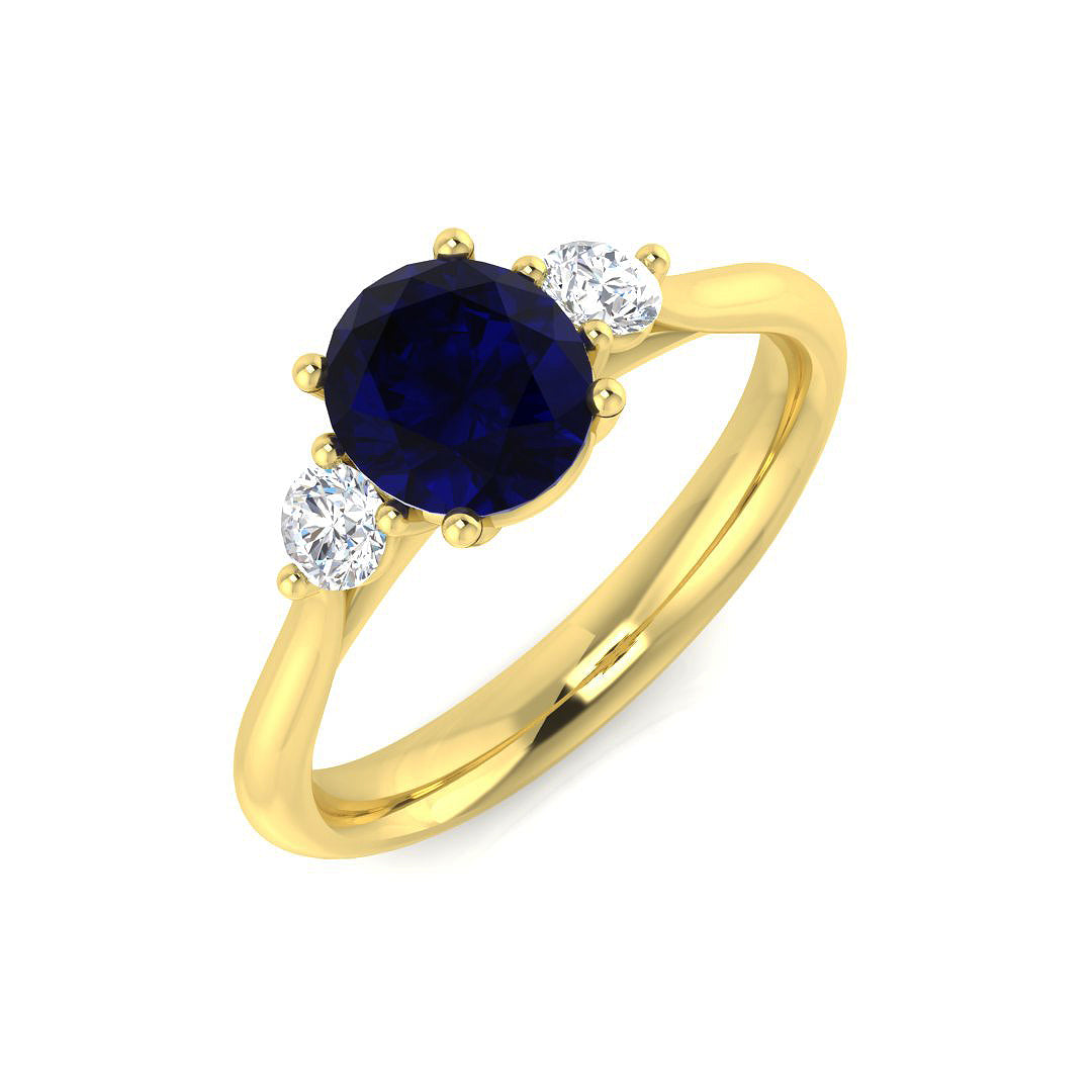 Oval Blue Sapphire Ring
