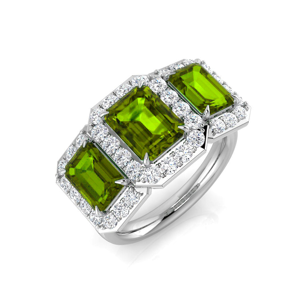 Emerald Cut Gemstone Ring