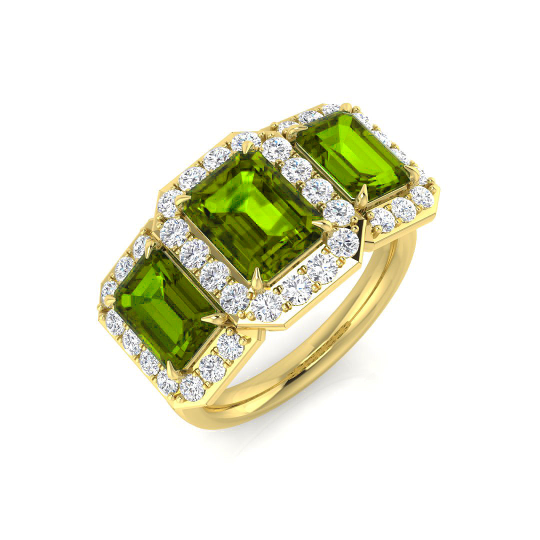 Emerald Cut Gemstone Ring
