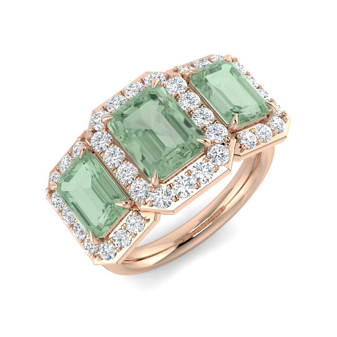Emerald Cut Gemstone Ring
