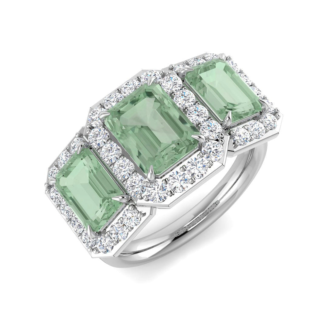 Emerald Cut Gemstone Ring