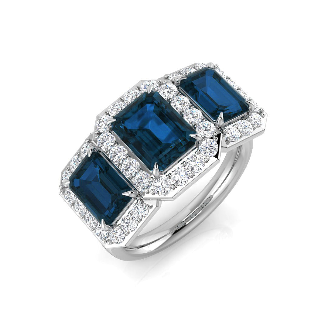 Emerald Cut Gemstone Ring