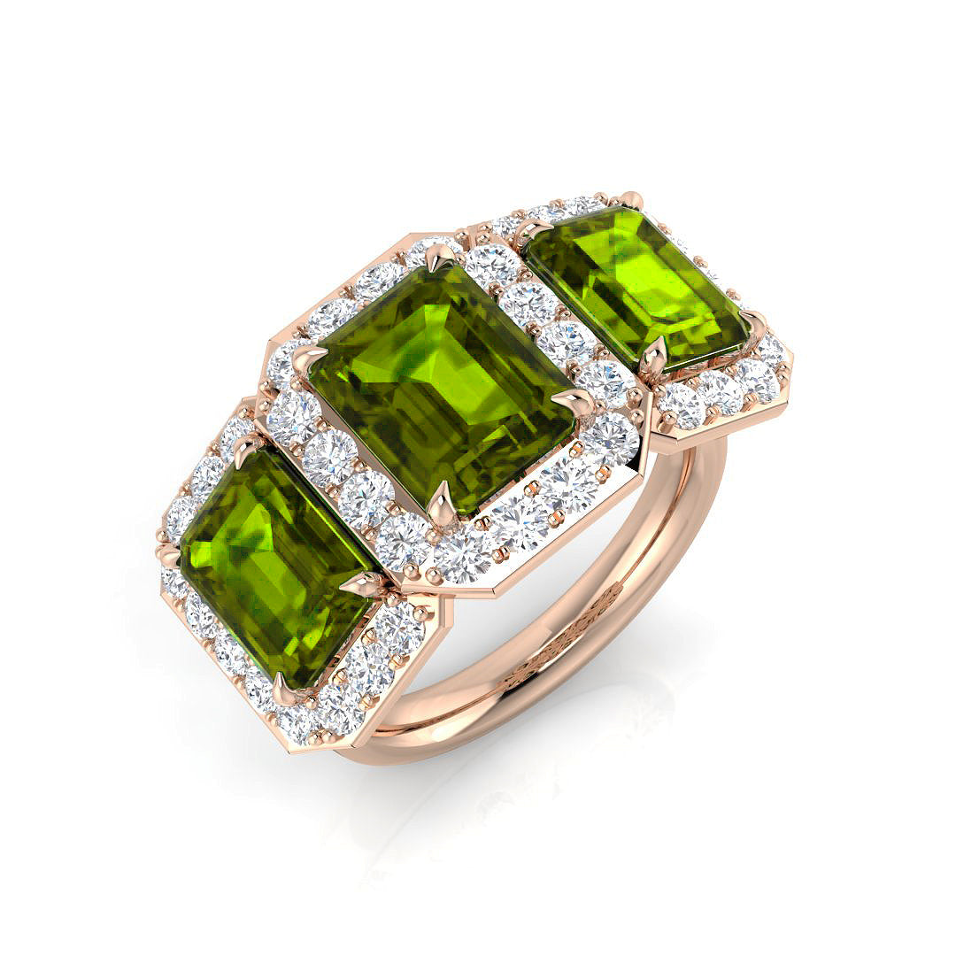 Emerald Cut Gemstone Ring