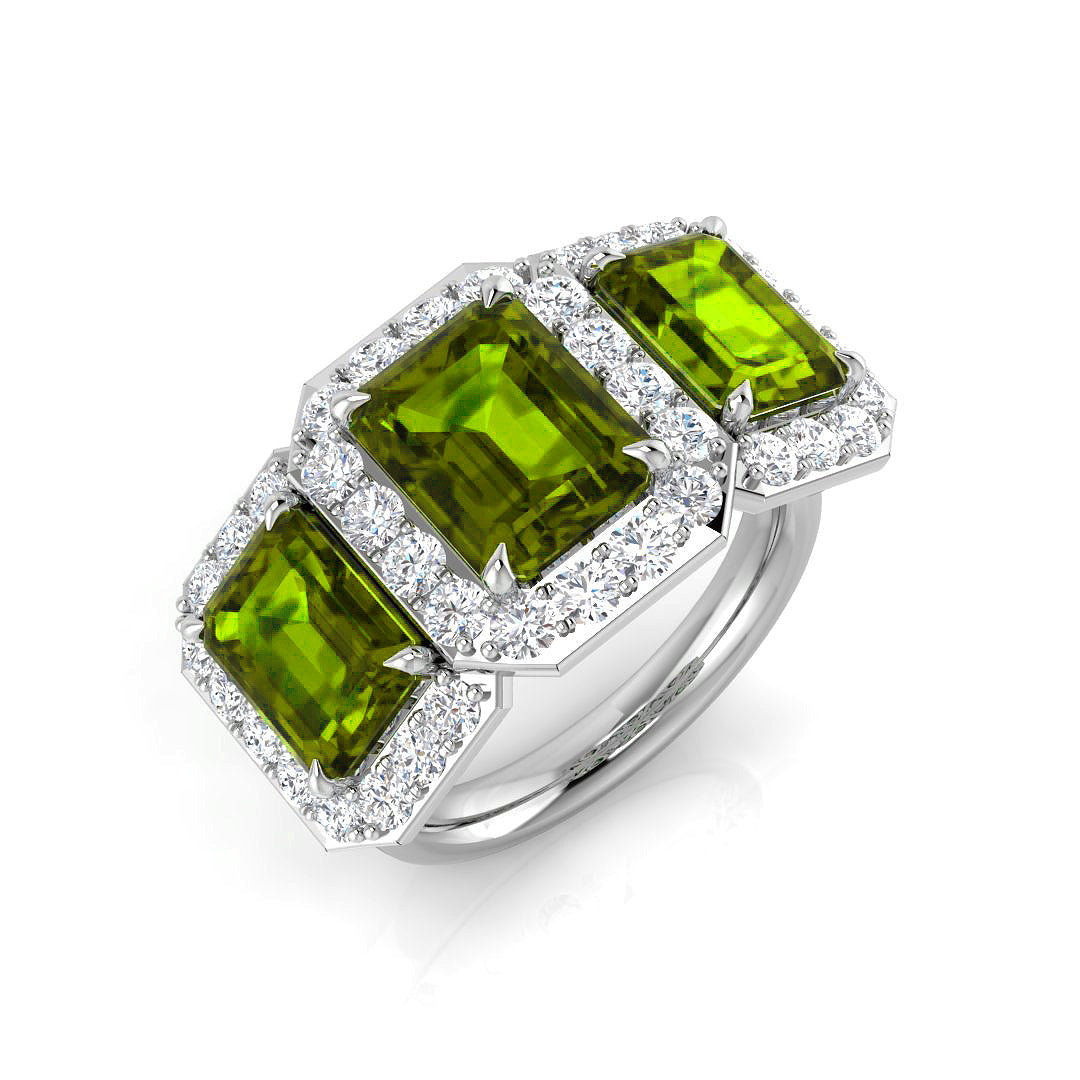 Emerald Cut Gemstone Ring