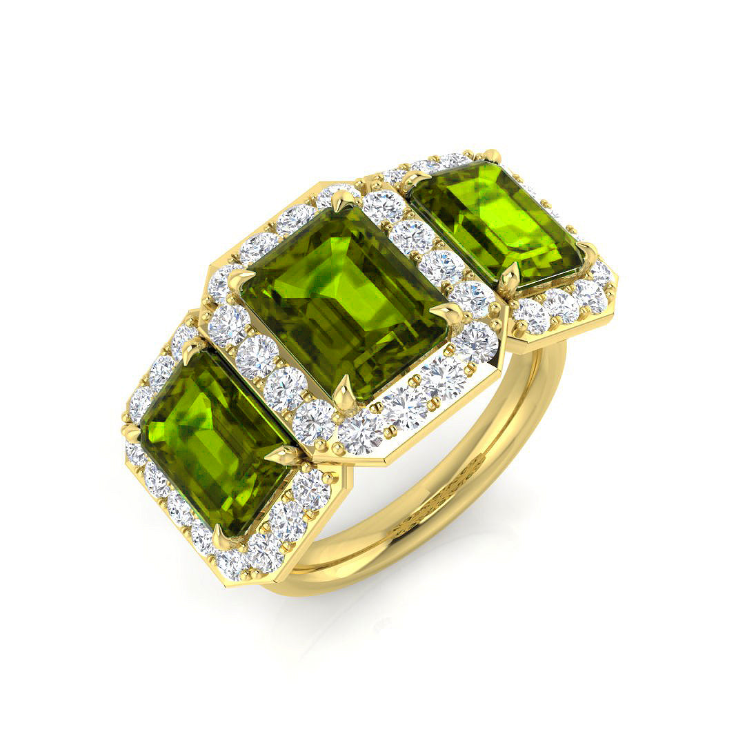 Emerald Cut Gemstone Ring