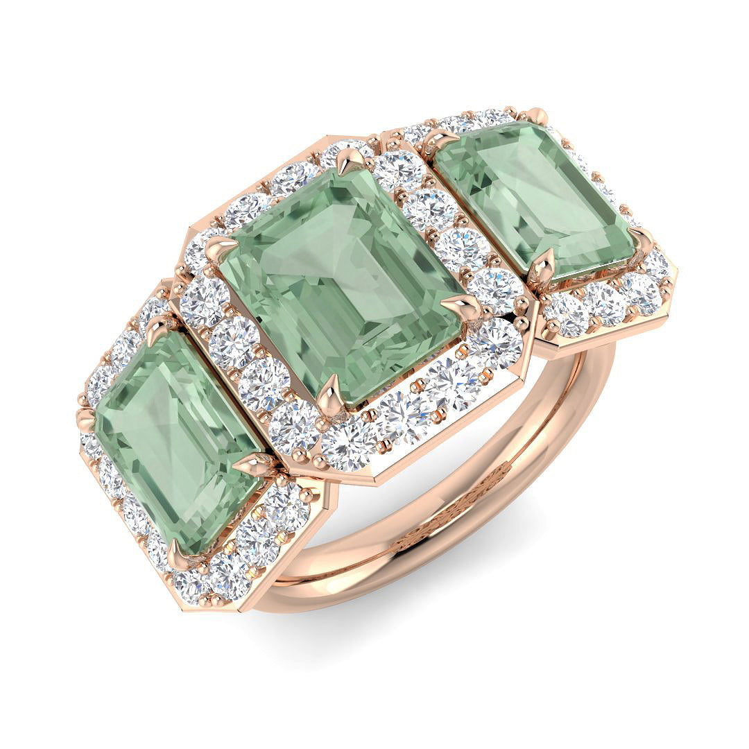 Emerald Cut Gemstone Ring
