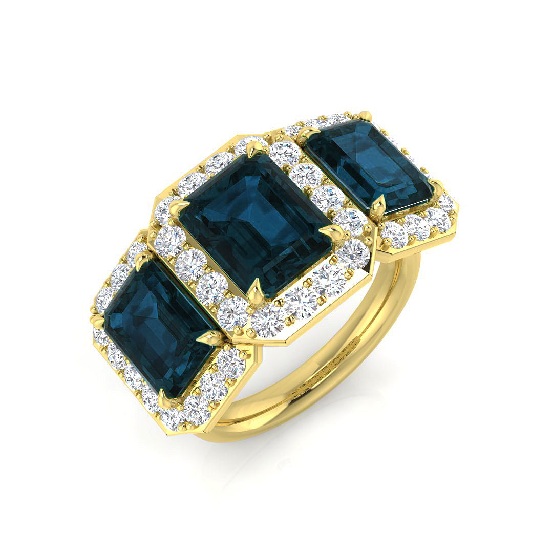 Emerald Cut Gemstone Ring