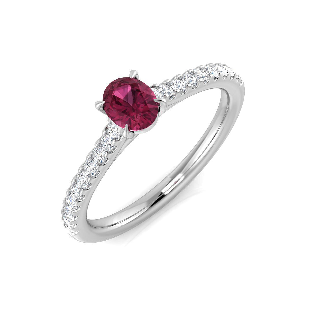 Oval Pink Tourmaline Ring