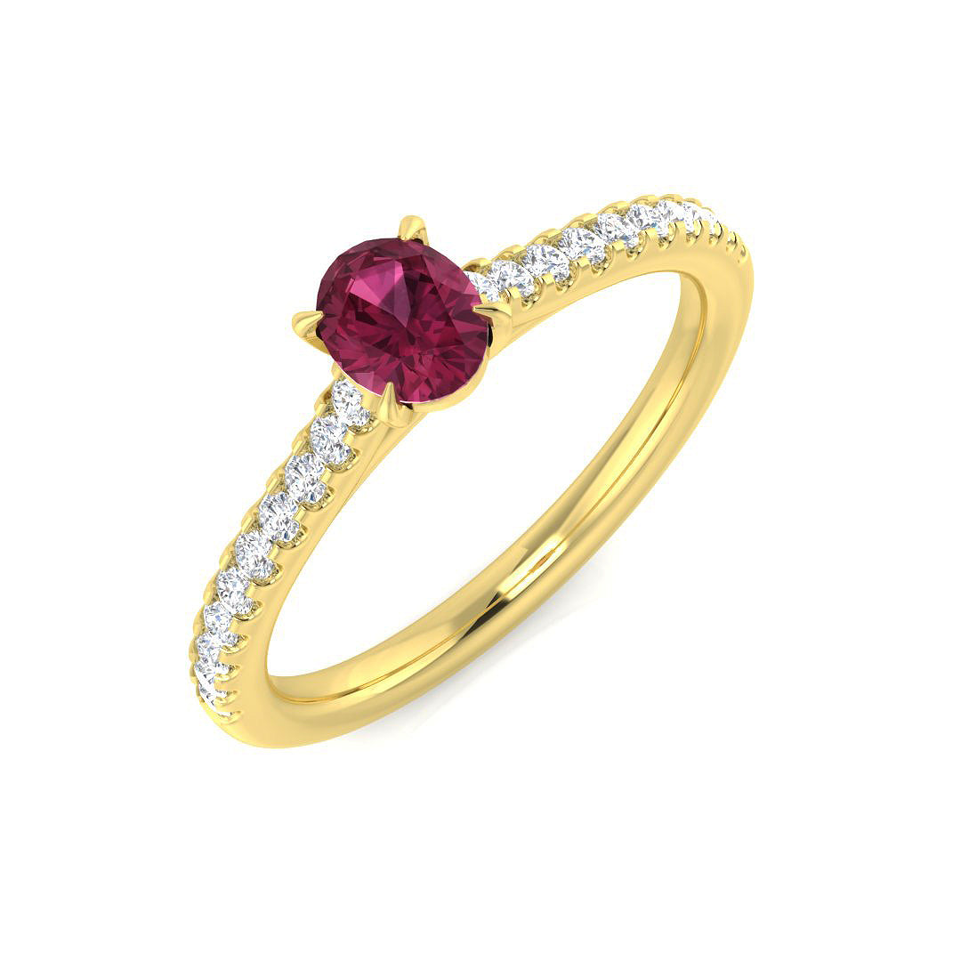 Oval Pink Tourmaline Ring