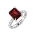 Emerald Cut Rhodolite Ring