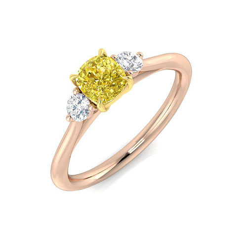 Cushion Yellow Diamond Ring